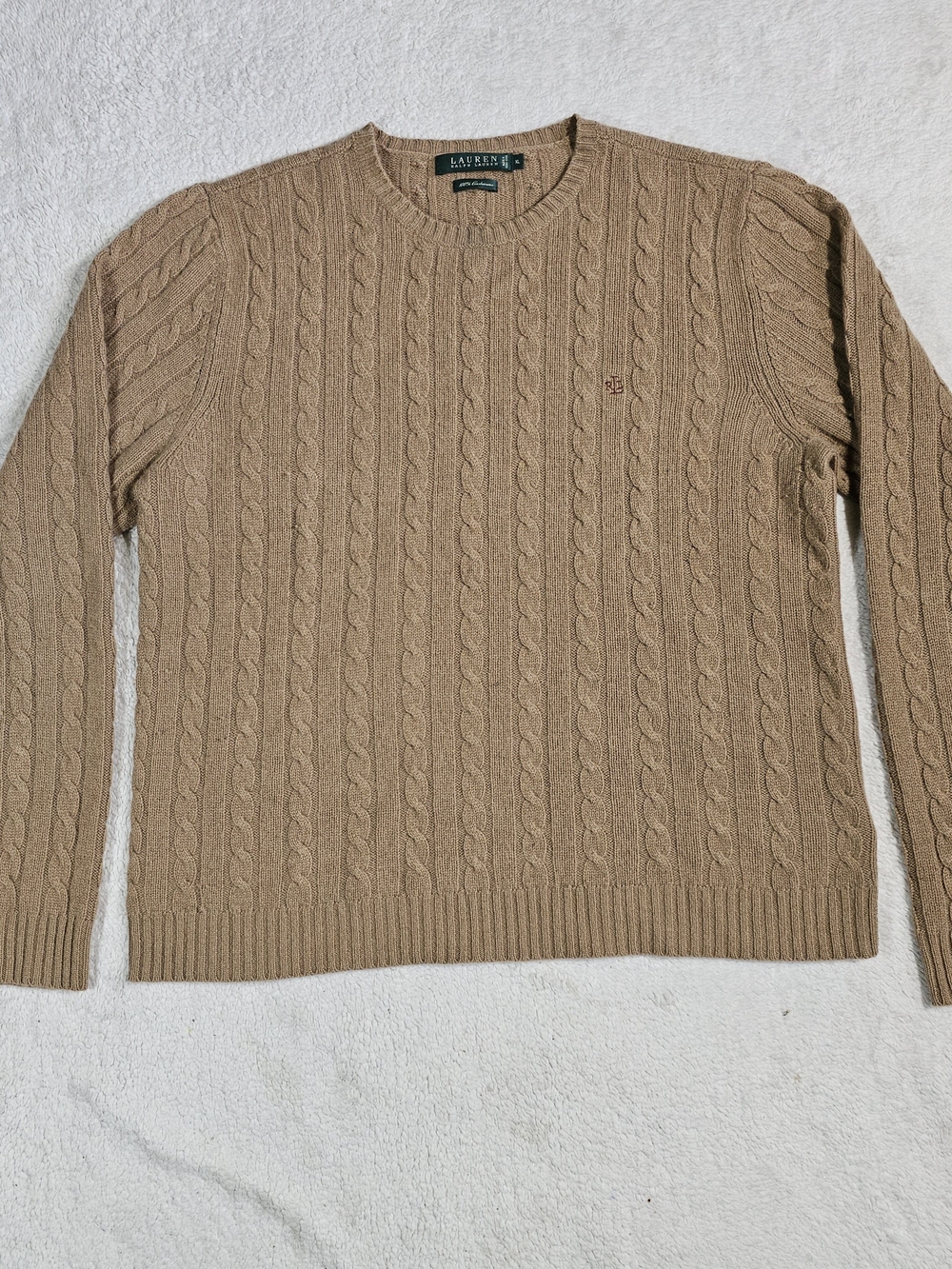 Ralph Lauren  Cashmere Cable Knit Sweater Women’s Sz XL.